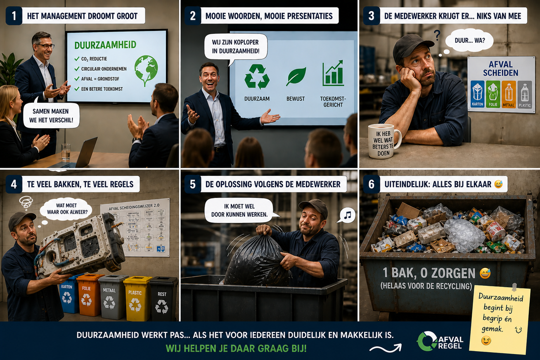Afvalscheiding lijkt vaak eenvoudig, totdat het de werkvloer bereikt. ♻️