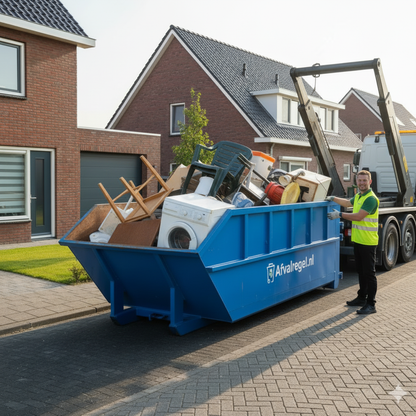 10m3 afzet container met grofvuil