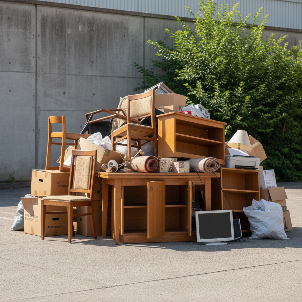 Grofvuil - oude meubels en huishoudelijk afval voor 6m3 container