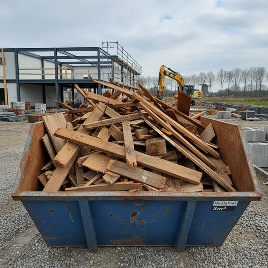 3m3 houtcontainer voor sloophout en planken
